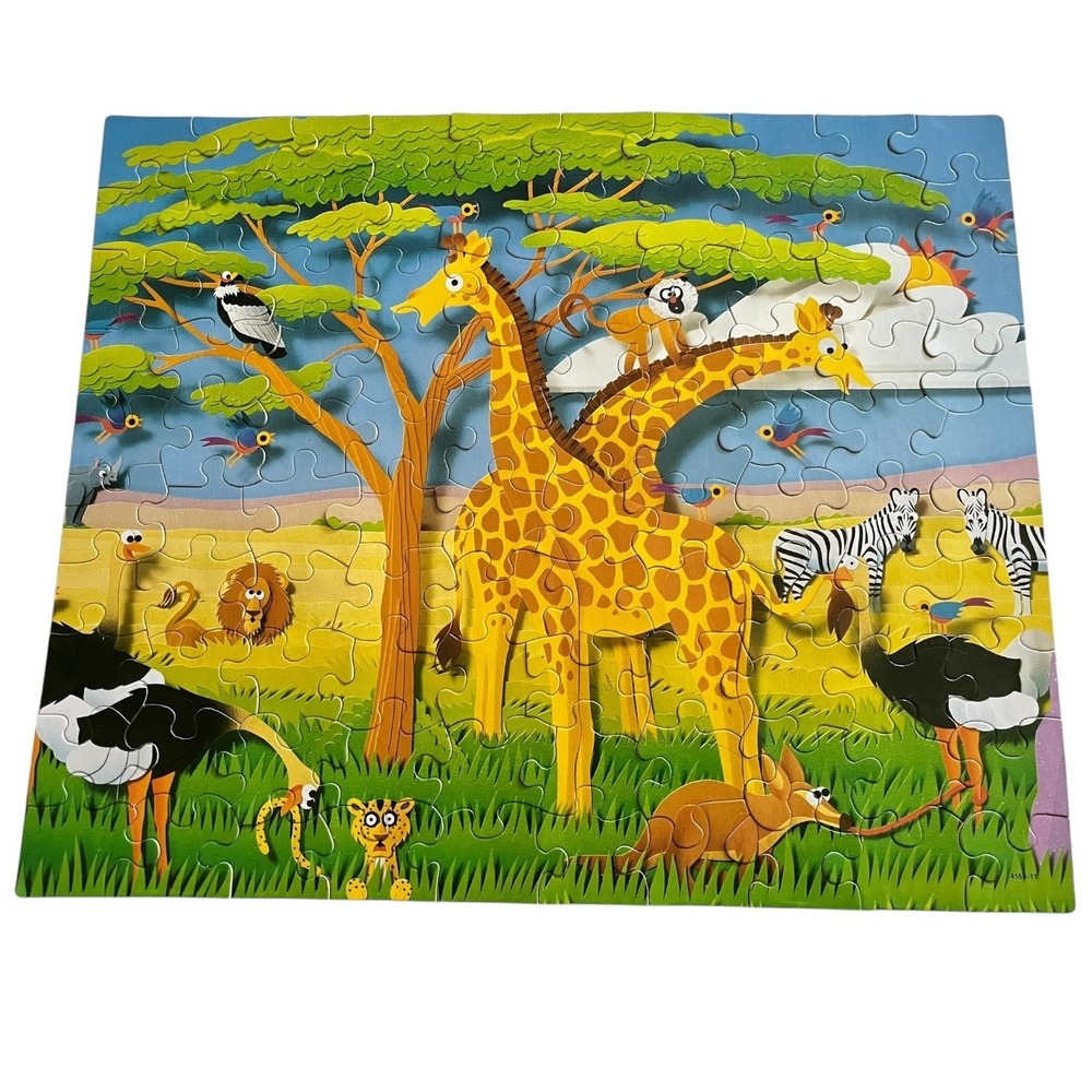 Milton Bradley Paper Capers 100‑Piece Jungle/Safari Puzzle VTG